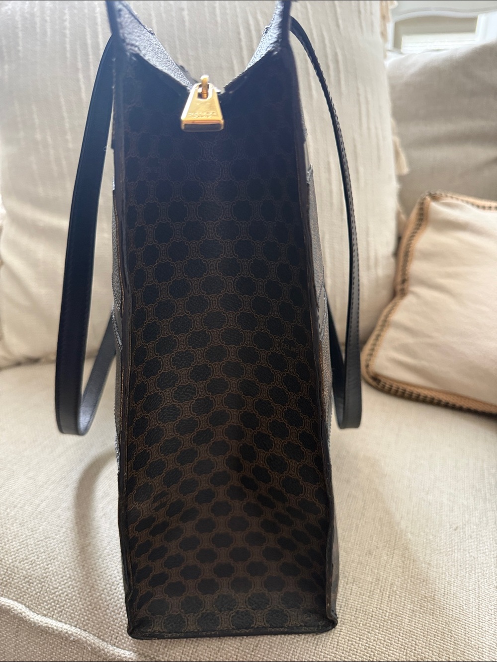 Celine Macadam Black Shoulder Bag Rare - Picture 5 of 12